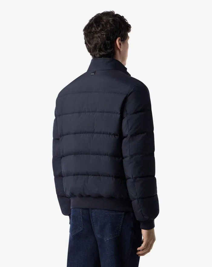 Corneliani Outerwear And Coats Navy Blue Real Down Padded Bomber Jacket For Men 8211 Men