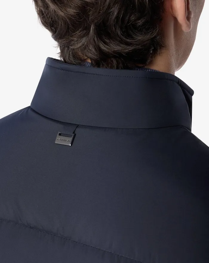 Corneliani Outerwear And Coats Navy Blue Real Down Padded Bomber Jacket For Men 8211 Men