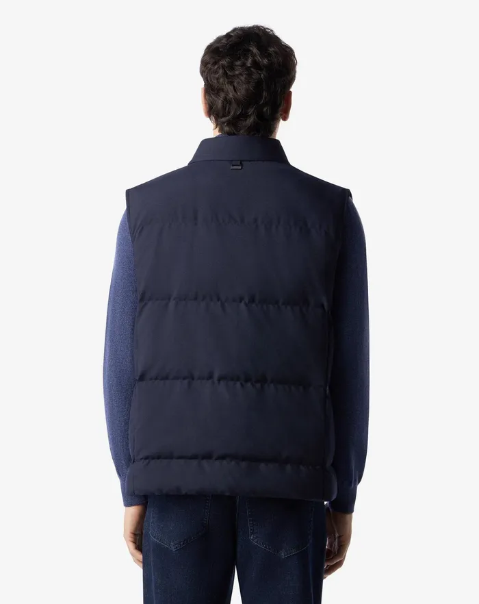 Corneliani Outerwear And Coats Navy Blue Technical Poplin Vest For Men 8211 Men