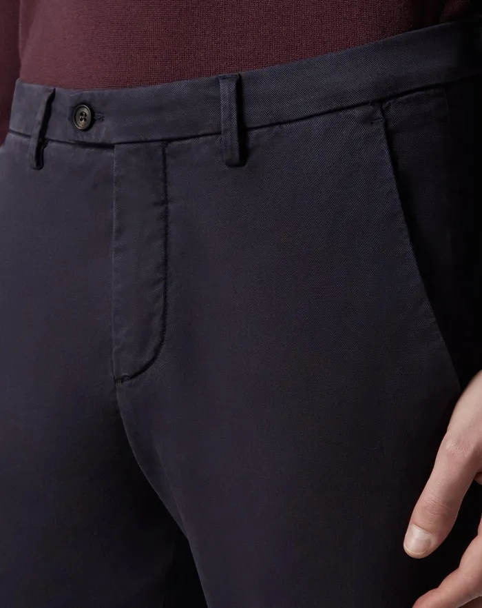 Corneliani Pants Navy Blue Stretch Gabardine And Silk Trousers For Men 8211 Men