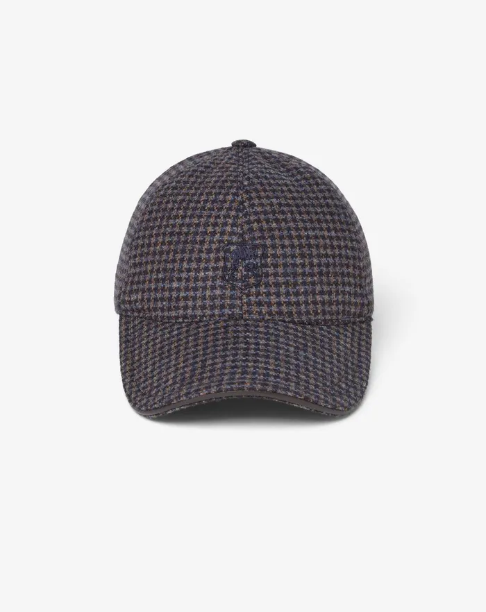 Corneliani Scarves And Hats Blue And Brown Wool And Cashmere Baseball Cap For Men 8211 Men