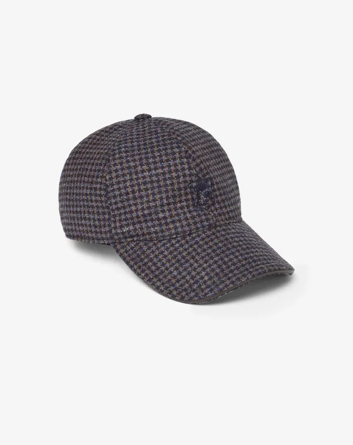 Corneliani Scarves And Hats Blue And Brown Wool And Cashmere Baseball Cap For Men 8211 Men