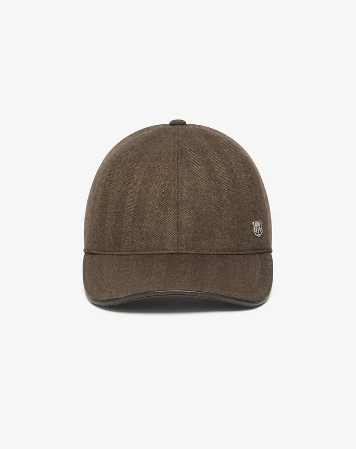 Corneliani Scarves And Hats Brown Wool And Cashmere Baseball Cap For Men 8211 Men