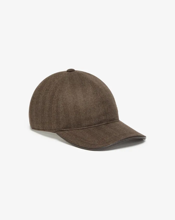 Corneliani Scarves And Hats Brown Wool And Cashmere Baseball Cap For Men 8211 Men