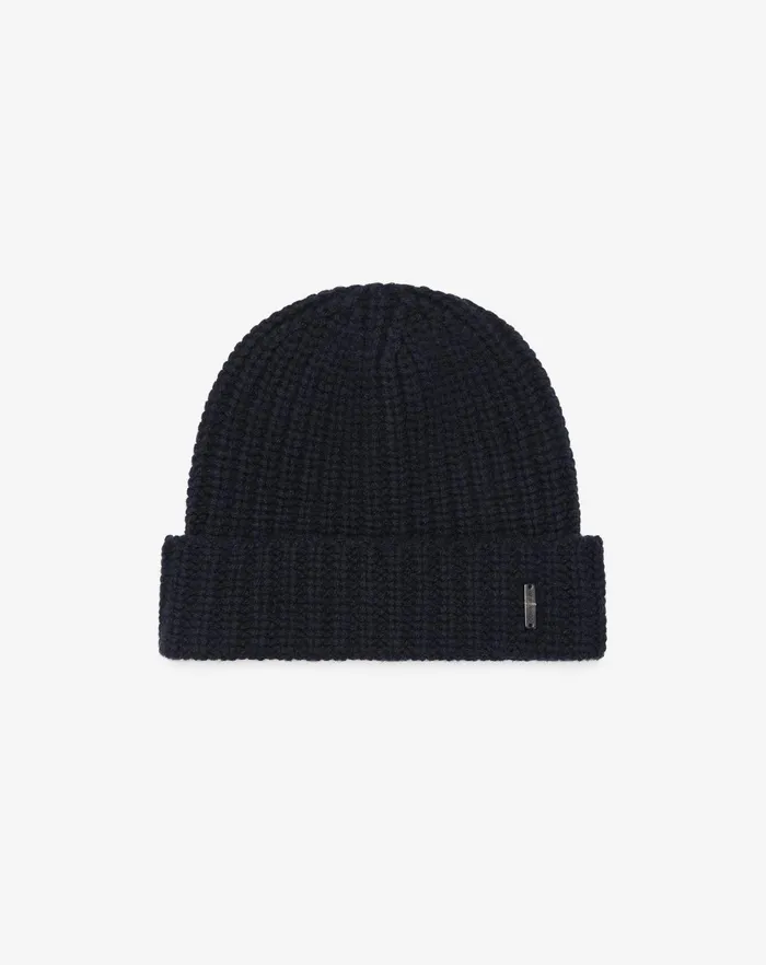 Corneliani Scarves And Hats Dark Blue Wool And Cashmere Beanie Hat For Men 8211 Men