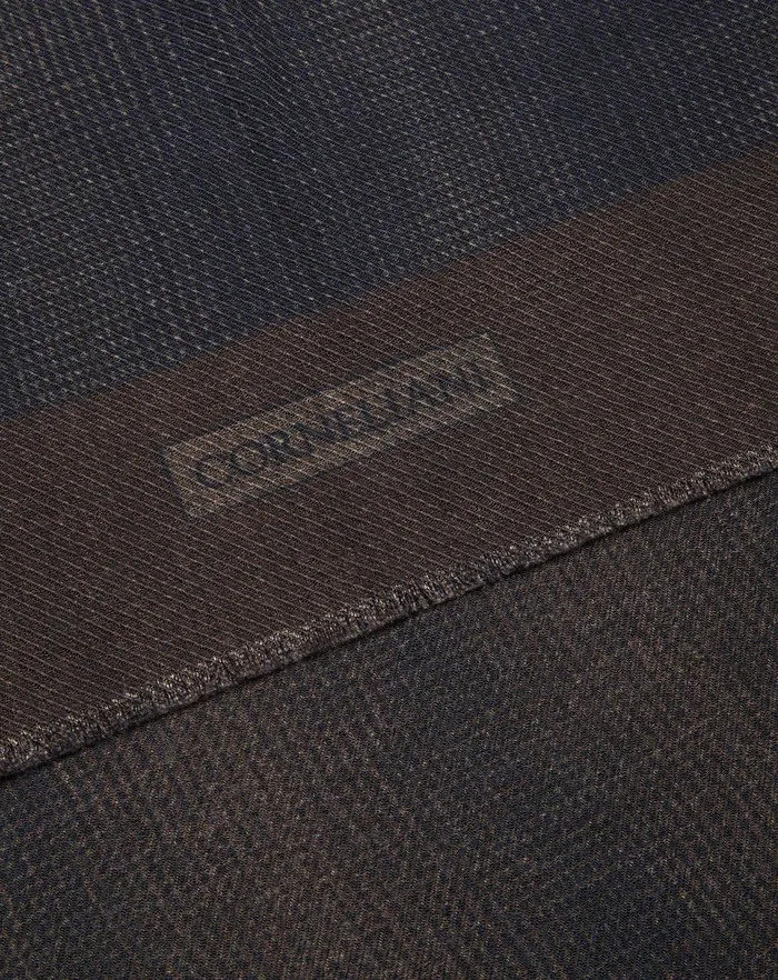 Corneliani Scarves And Hats Navybrown Printed Wool Scarf For Men 8211 Men