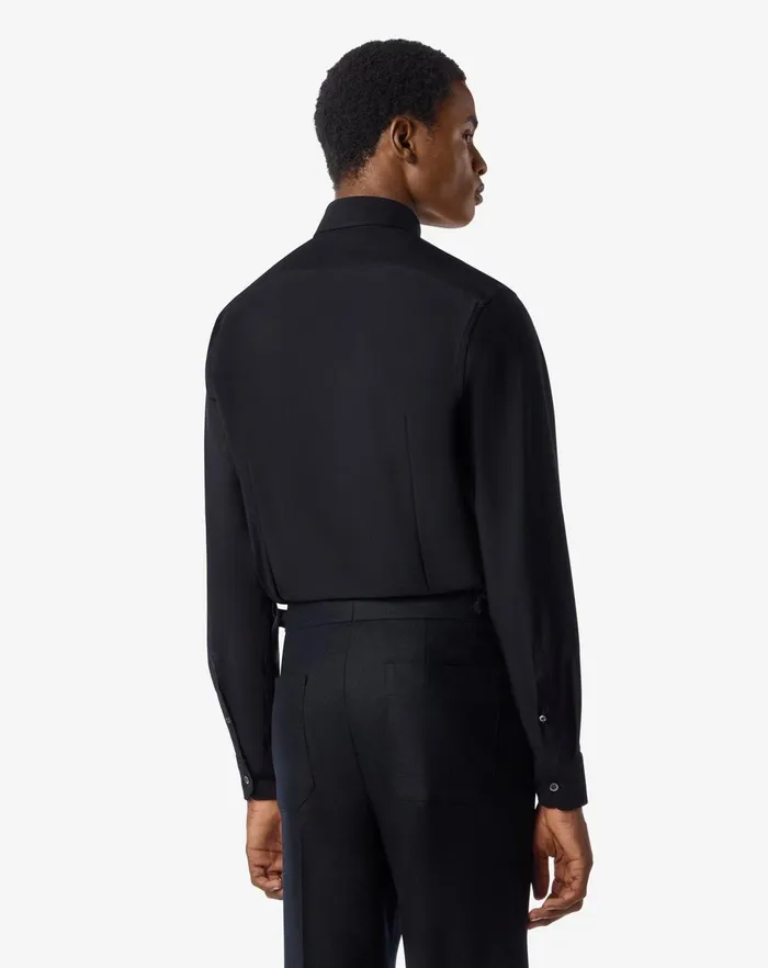 Corneliani Shirts Black Bielastic Technical Fabric Shirt For Men 8211 Men