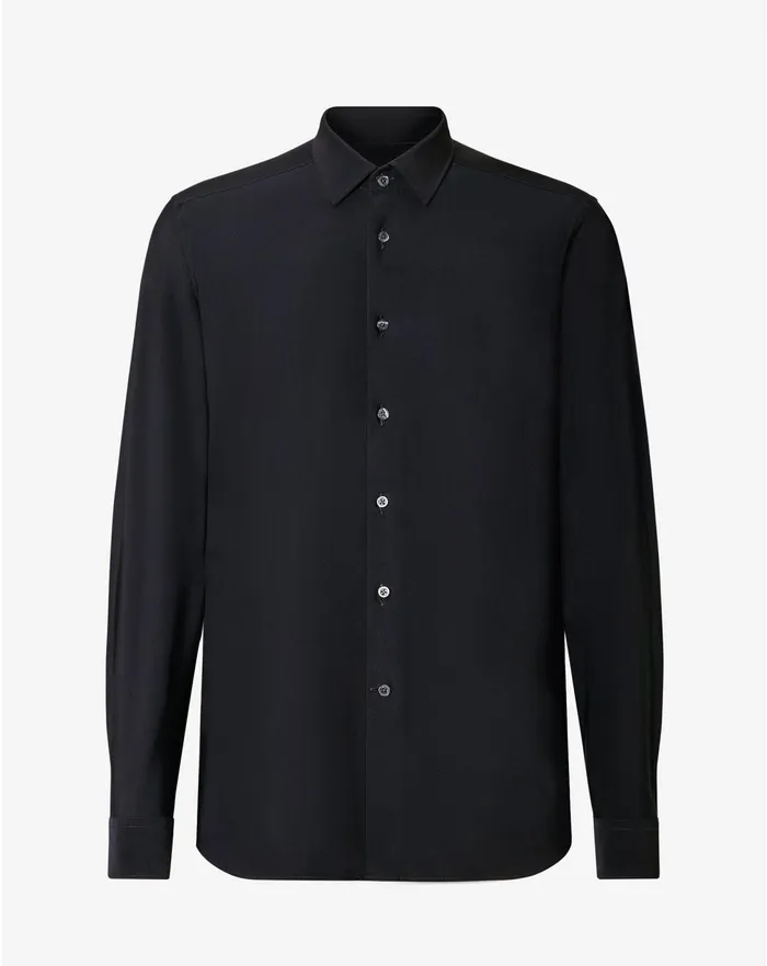 Corneliani Shirts Black Bielastic Technical Fabric Shirt For Men 8211 Men