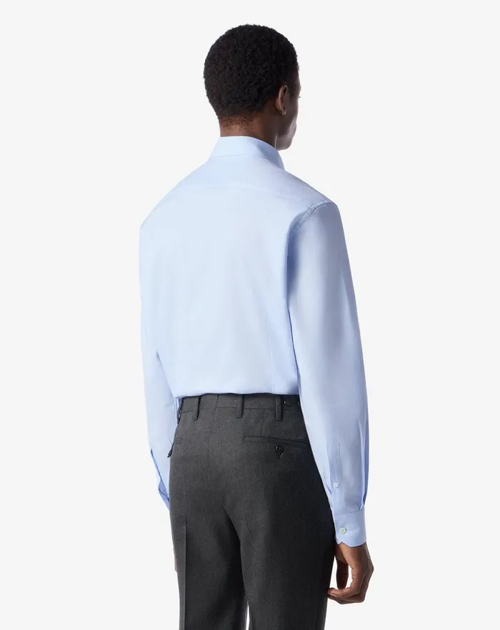 Corneliani Shirts Light Blue Royal Oxford Cotton Shirt For Men 8211 Men