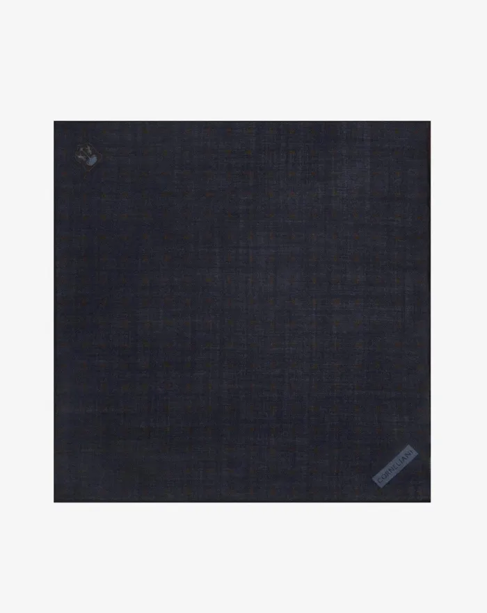 Corneliani Ties And Pochette Blue Printed Silk And Wool Pocket Square 8211 Men