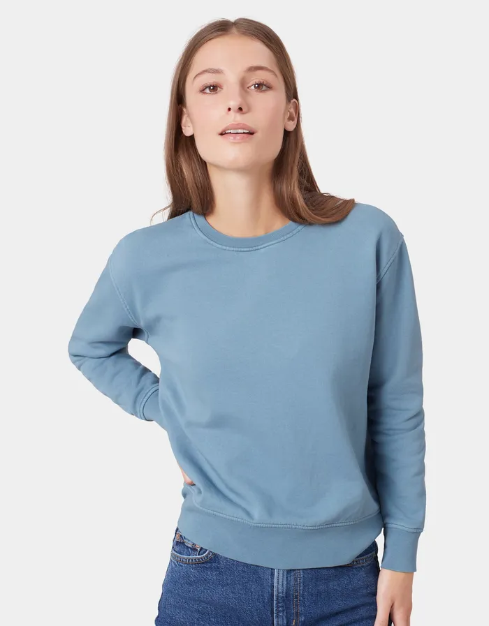 Crewneck Sweatshirts Women Colorfulstandard Women Classic Organic Crew 8211 Limestone Grey