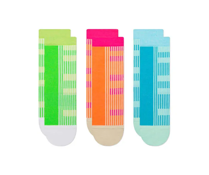 CrocsSocks Split Stripe Ankle Limeade Multi MenWomen Crocs Socks