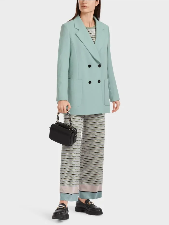 Damen Marc Cain Blazer Blazer Im CrinkleLook Dark Sky Blue
