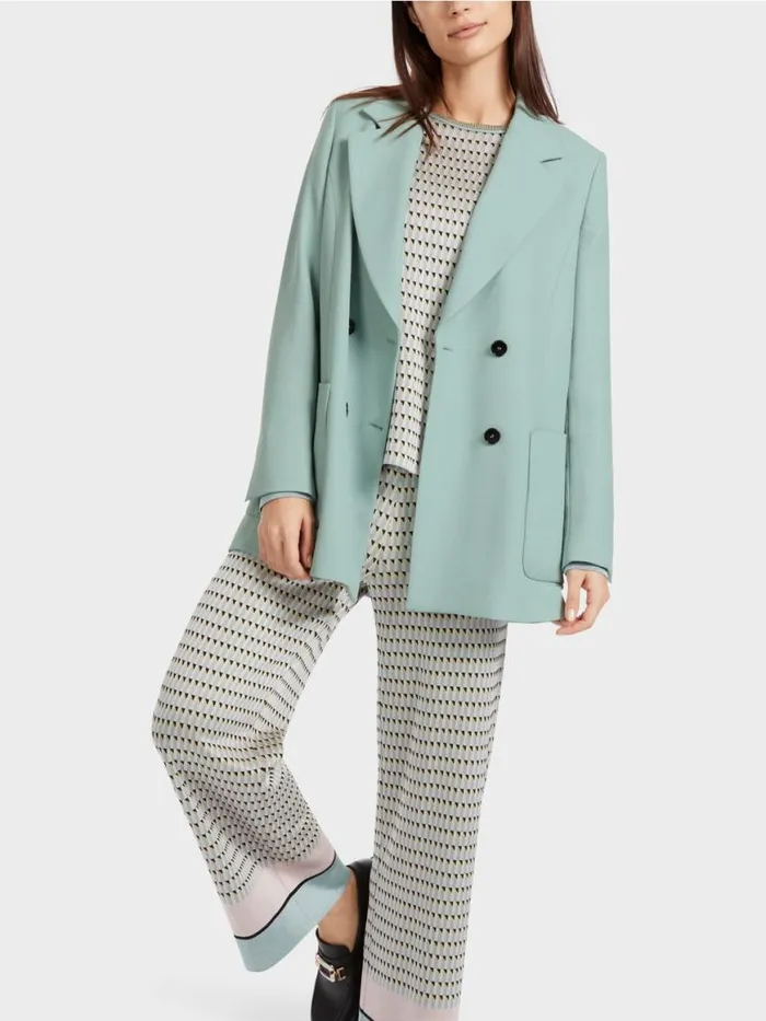 Damen Marc Cain Blazer Blazer Im CrinkleLook Dark Sky Blue
