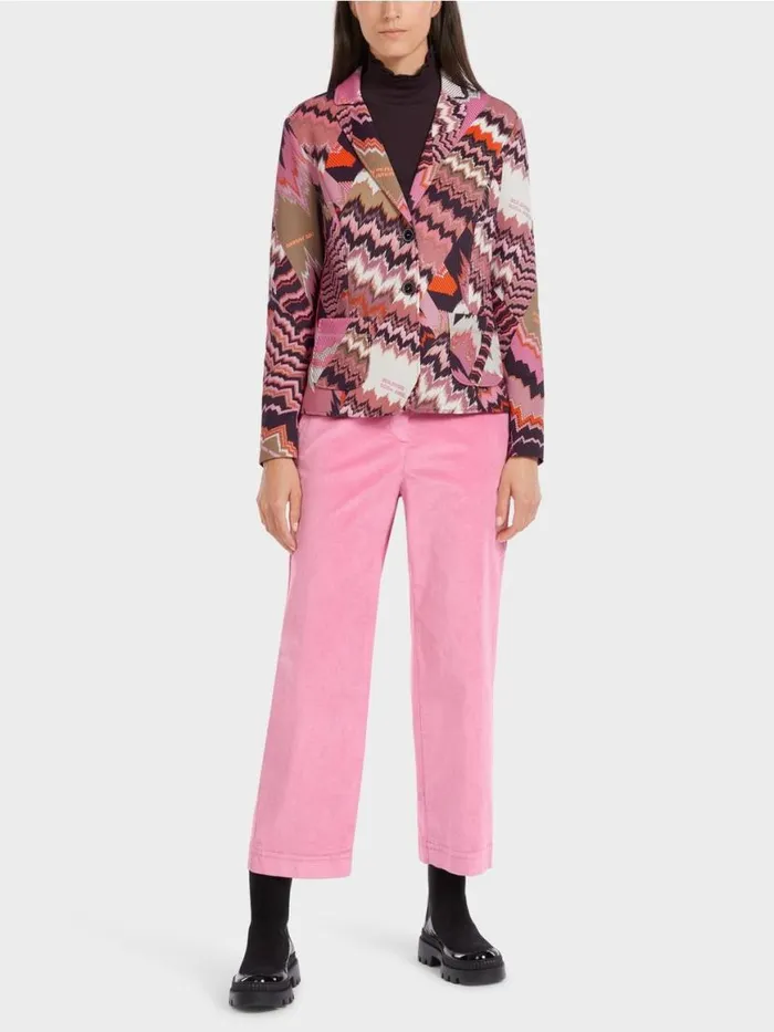 Damen Marc Cain Blazer Bunt Bedruckter Blazer Bright Orchid