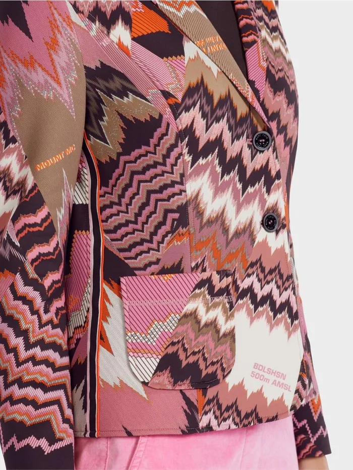 Damen Marc Cain Blazer Bunt Bedruckter Blazer Bright Orchid