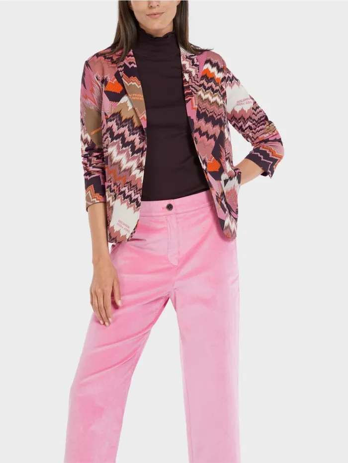 Damen Marc Cain Blazer Bunt Bedruckter Blazer Bright Orchid
