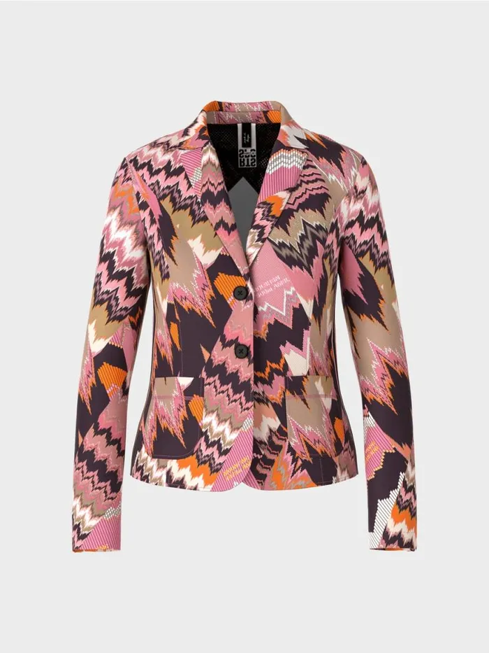 Damen Marc Cain Blazer Bunt Bedruckter Blazer Bright Orchid