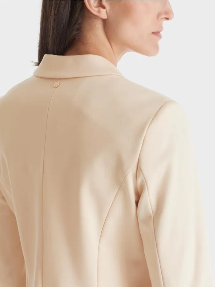 Damen Marc Cain Blazer Taillierter Blazer Mit Schmalem Revers Dark Cream