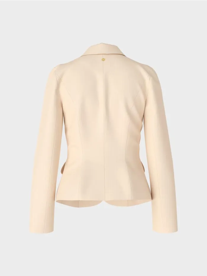 Damen Marc Cain Blazer Taillierter Blazer Mit Schmalem Revers Dark Cream