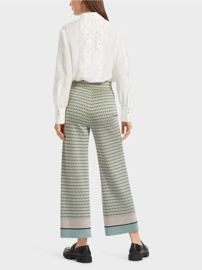 Damen Marc Cain Hosen Pants Knitted In Germany Dark Sky Blue