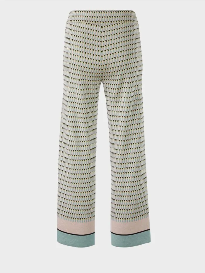 Damen Marc Cain Hosen Pants Knitted In Germany Dark Sky Blue