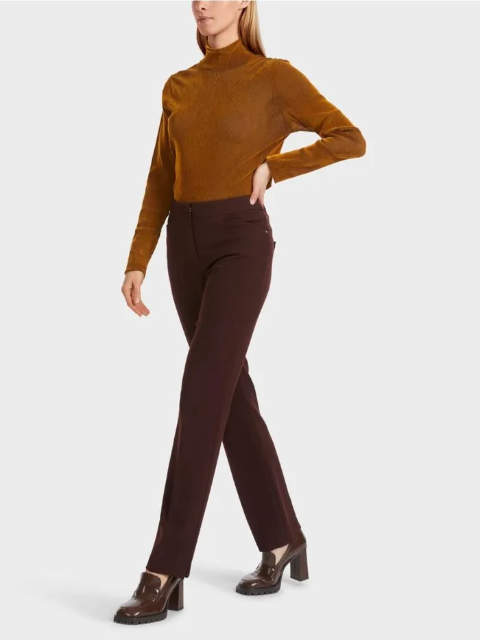 Damen Marc Cain Hosen StretchPants FENDOU Mit Bgelfalte Dark Wood