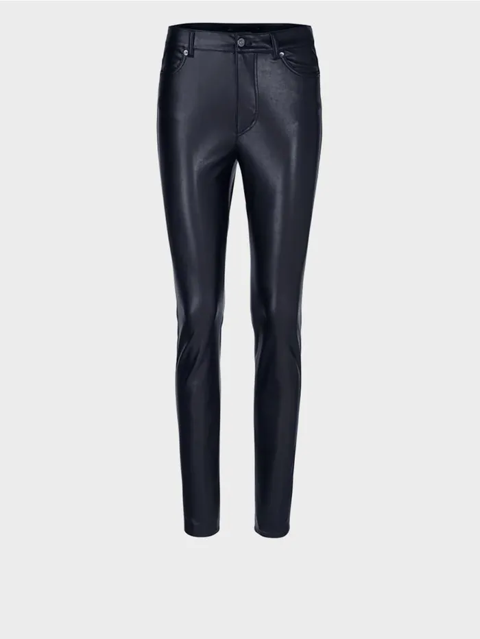Damen Marc Cain Jeans Rhrenhose Aus Kunstleder Midnight Blue
