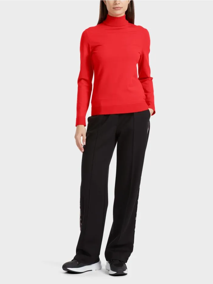 Damen Marc Cain Pullover and Sweatshirts FeinstrickPullover 034Rethink Together034 Campari