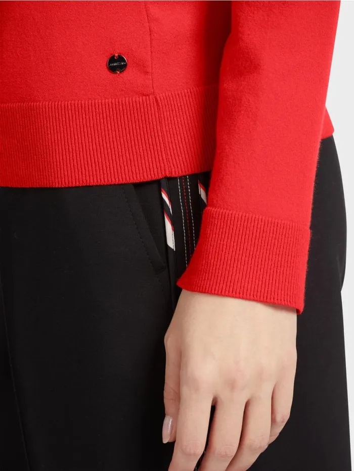 Damen Marc Cain Pullover and Sweatshirts FeinstrickPullover 034Rethink Together034 Campari