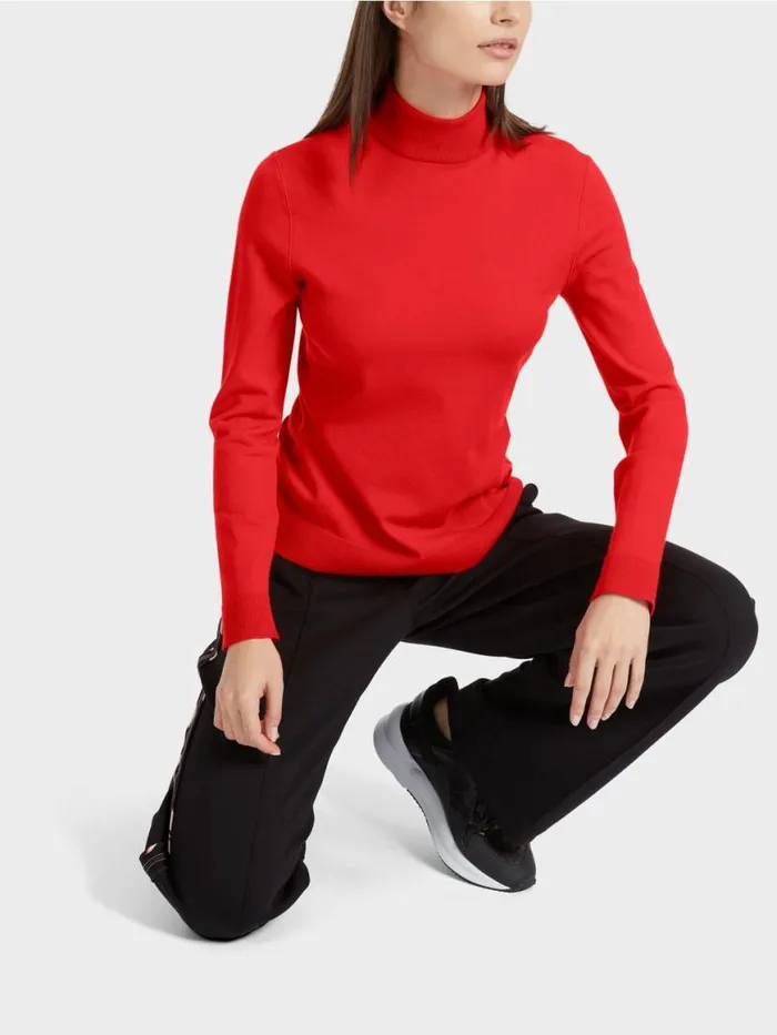 Damen Marc Cain Pullover and Sweatshirts FeinstrickPullover 034Rethink Together034 Campari