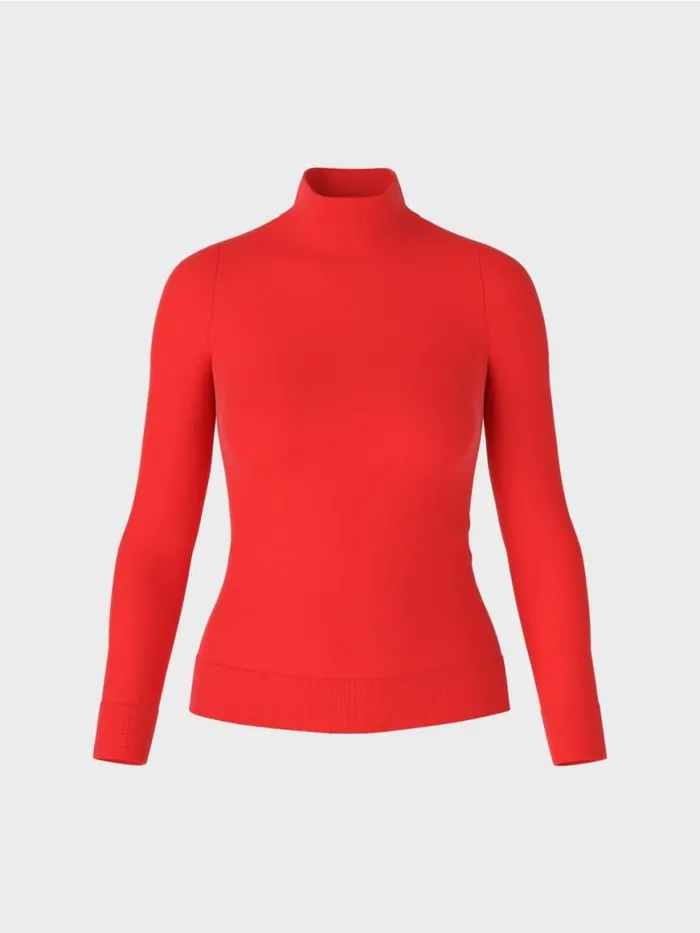 Damen Marc Cain Pullover and Sweatshirts FeinstrickPullover 034Rethink Together034 Campari