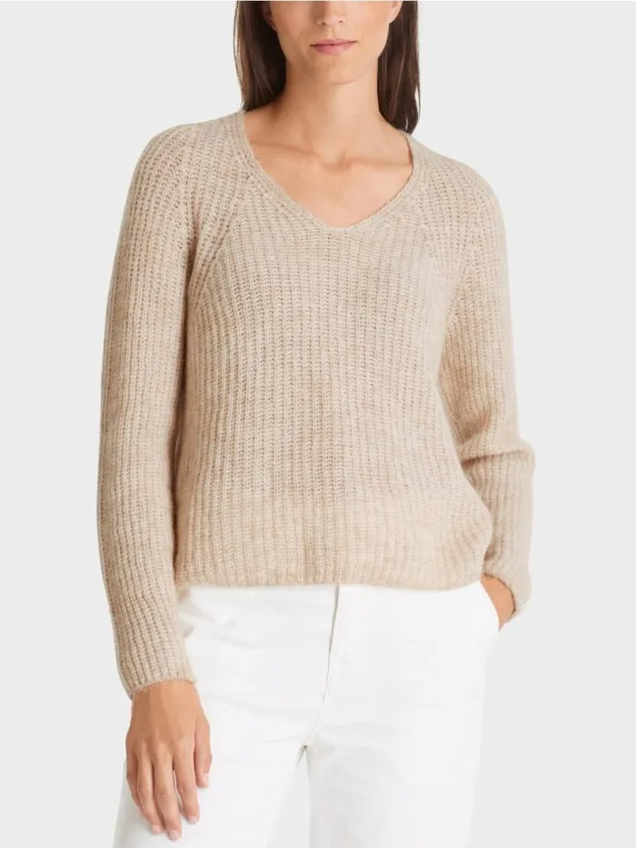 Damen Marc Cain Pullover and Sweatshirts VPullover 100 Made In Germany Almond Milk