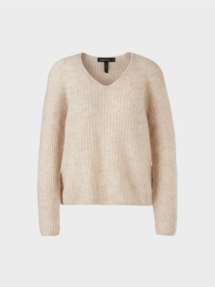 Damen Marc Cain Pullover and Sweatshirts VPullover 100 Made In Germany Almond Milk