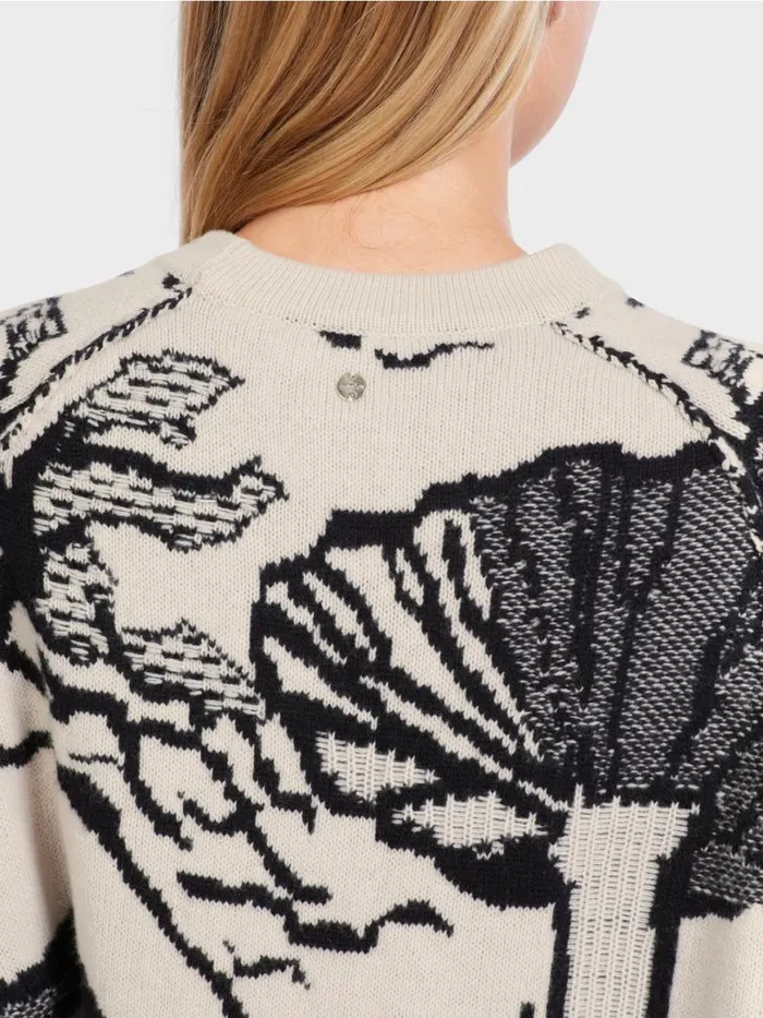 Damen Marc Cain Strick Gemusterter Sweater 034Rethink Together034 Soft Blossom