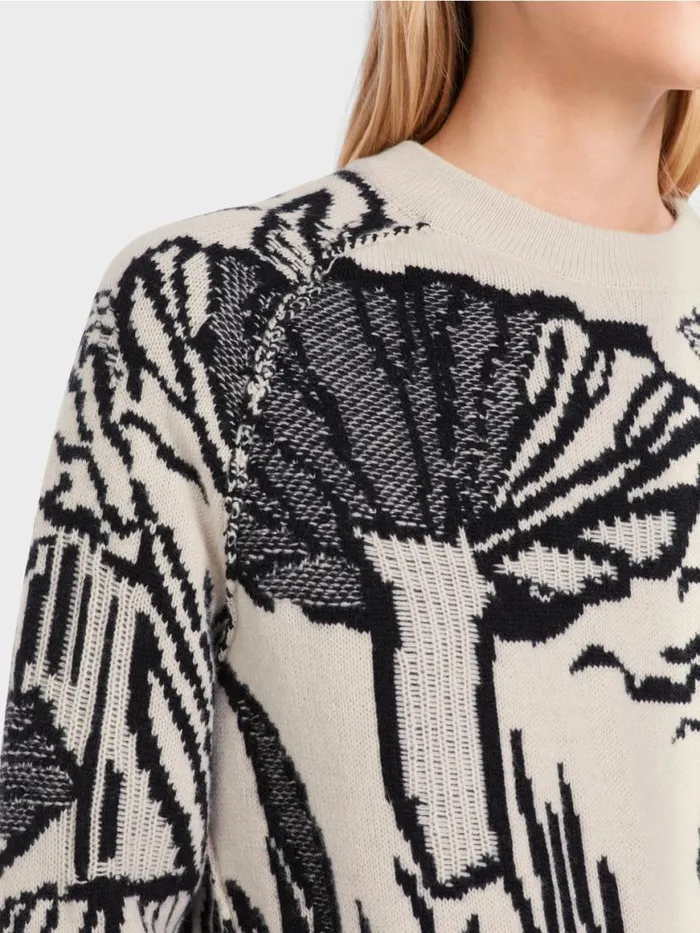 Damen Marc Cain Strick Gemusterter Sweater 034Rethink Together034 Soft Blossom