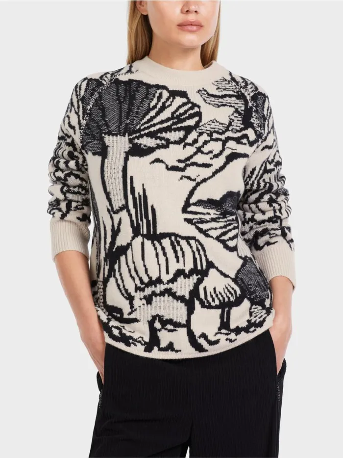 Damen Marc Cain Strick Gemusterter Sweater 034Rethink Together034 Soft Blossom