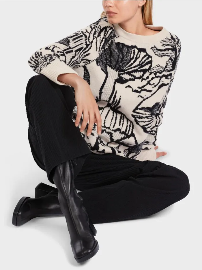 Damen Marc Cain Strick Gemusterter Sweater 034Rethink Together034 Soft Blossom