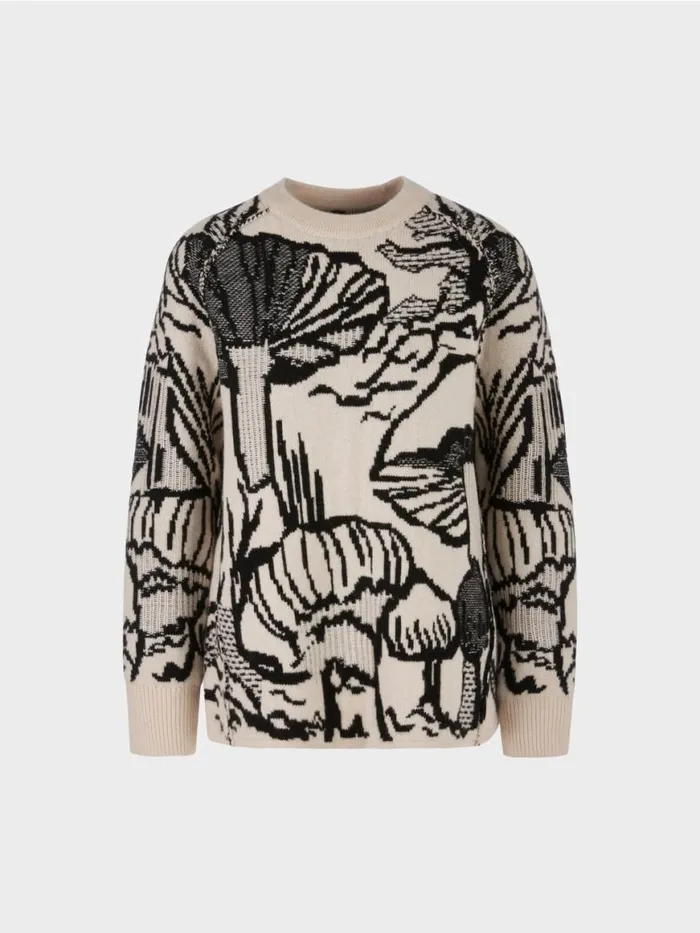 Damen Marc Cain Strick Gemusterter Sweater 034Rethink Together034 Soft Blossom