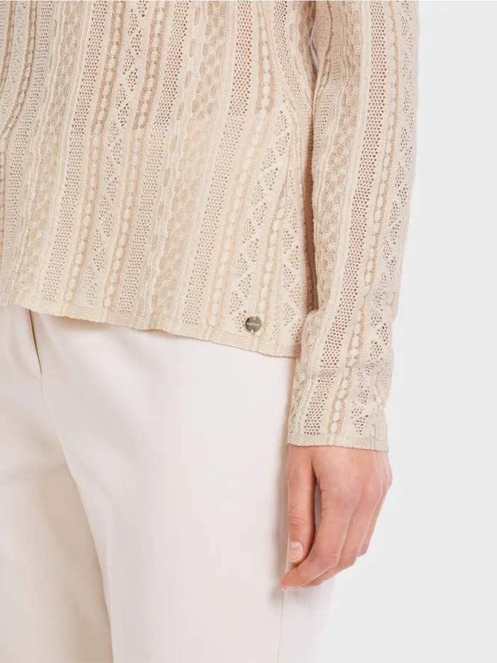 Damen Marc Cain Strick Krpernaher Sweater Knitted In Germany Soft Blossom