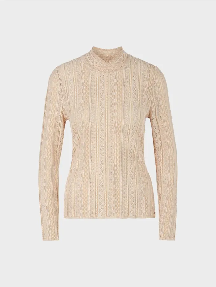 Damen Marc Cain Strick Krpernaher Sweater Knitted In Germany Soft Blossom