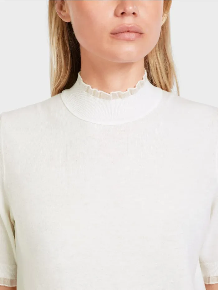 Damen Marc Cain Strick Sweater Mit Glitzer 034Rethink Together034 Offwhite