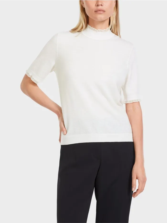 Damen Marc Cain Strick Sweater Mit Glitzer 034Rethink Together034 Offwhite