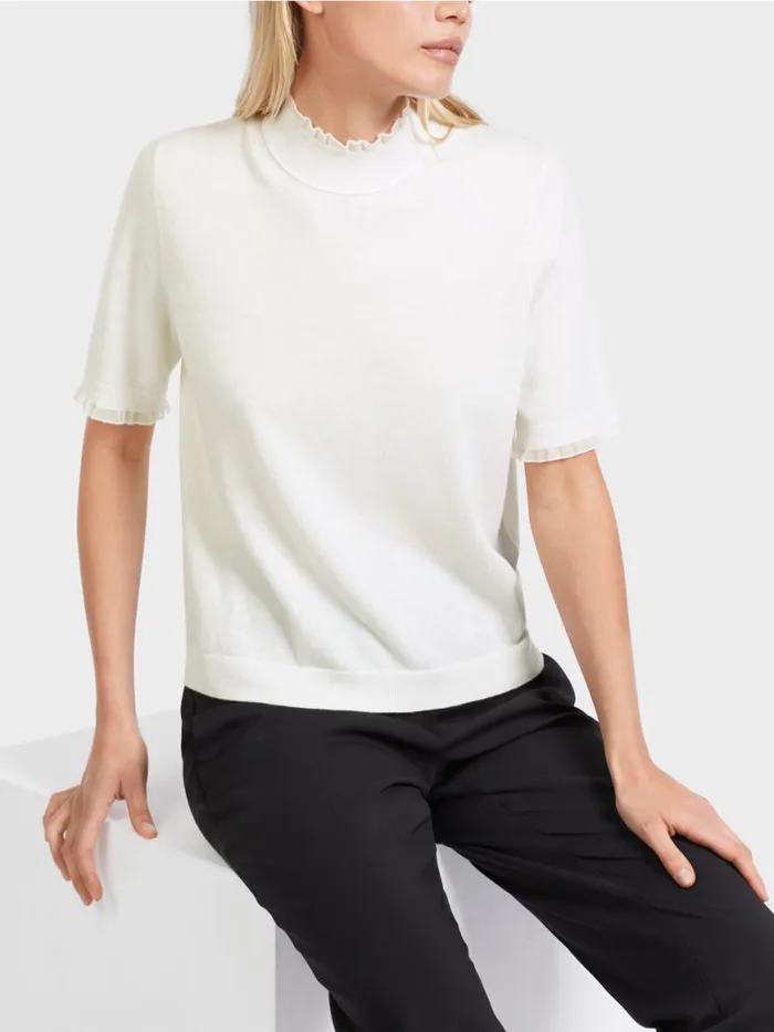Damen Marc Cain Strick Sweater Mit Glitzer 034Rethink Together034 Offwhite