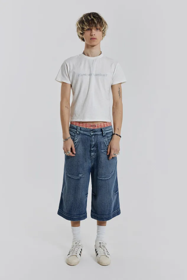 Denim Men Jaded London Shop Axle Acid Wash Denim Jorts