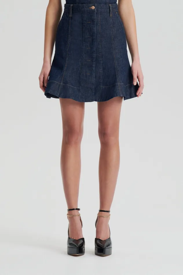 DENIM SKATER SKIRT INDIGO Women Skirts Scanlan Theodore DENIM SKATER SKIRT INDIGO Women Skirts Scanlan Theodore