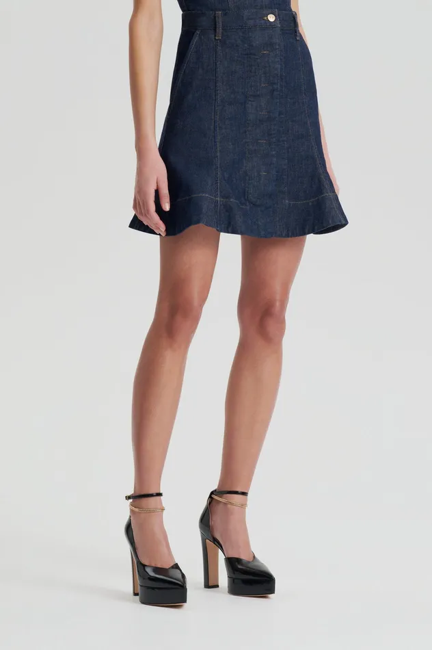 DENIM SKATER SKIRT INDIGO Women Skirts Scanlan Theodore DENIM SKATER SKIRT INDIGO Women Skirts Scanlan Theodore