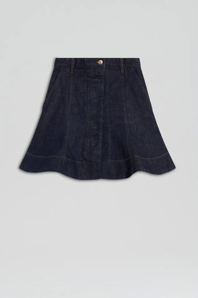 DENIM SKATER SKIRT INDIGO Women Skirts Scanlan Theodore DENIM SKATER SKIRT INDIGO Women Skirts Scanlan Theodore