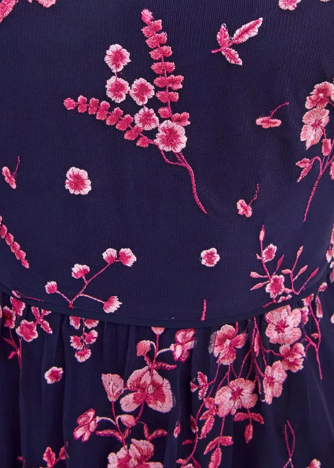 Dresses and Jumpsuits Women HOBBS Bethany Embroidered Dress Navy Pink