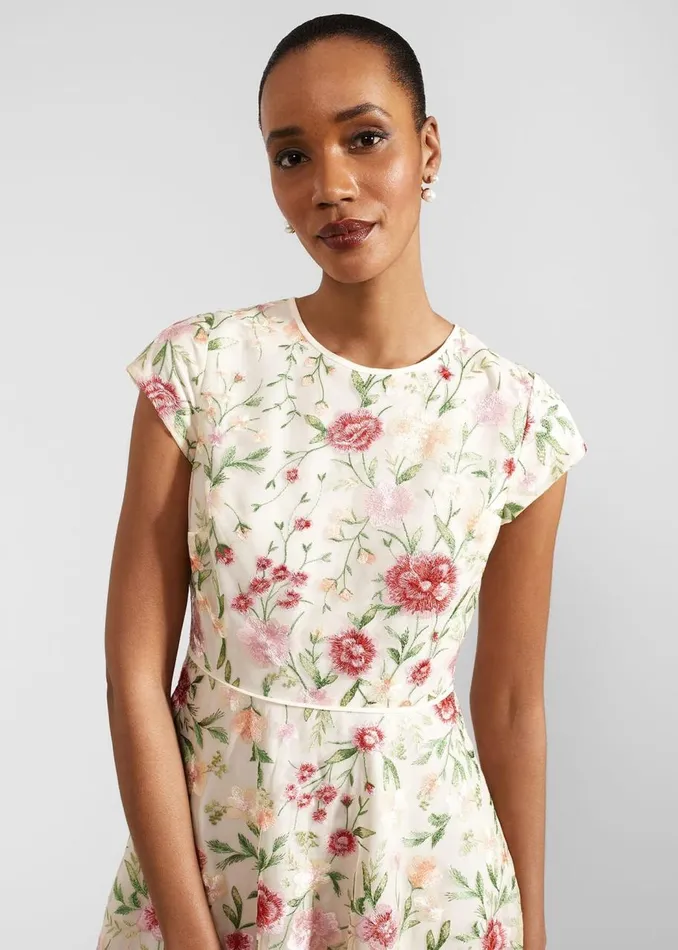 Dresses and Jumpsuits Women HOBBS Tia Embroidered Dress Cream Multi